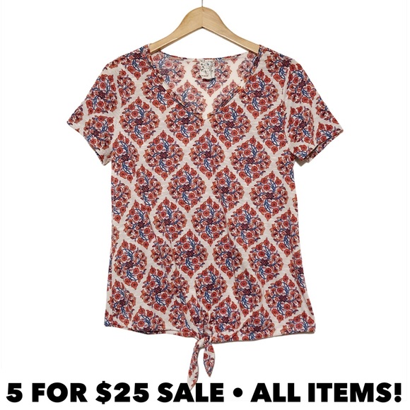 NAIF Tops - Naïf Tie Waist Printed Tee